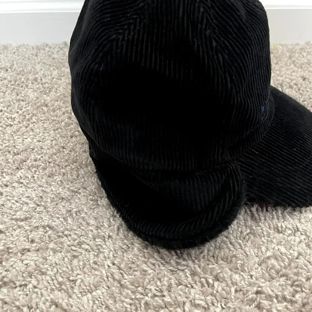 Vintage 90s  Disney Tigger Black Corduroy EarFlap Hat Faux‎ Fur Adult Size